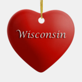 Wisconsin Rotes Herz Keepake Ornament