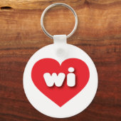 Wisconsin Rotherz - I Liebe wi Schlüsselanhänger (Vorderseite)