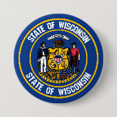 Wisconsin Round Emblem Button (Vorderseite)
