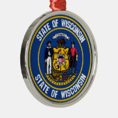 Wisconsin Round Emblem Ornament Aus Metall (Rechts)