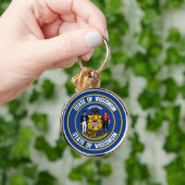 Wisconsin Round Emblem Schlüsselanhänger (Hand)