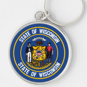 Wisconsin Round Emblem Schlüsselanhänger
