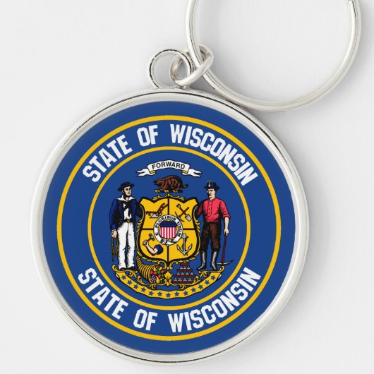 Wisconsin Round Emblem Schlüsselanhänger (Vorne)