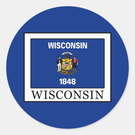 Wisconsin Runder Aufkleber (Vorderseite)