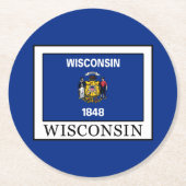 Wisconsin Runder Pappuntersetzer (Vorderseite)