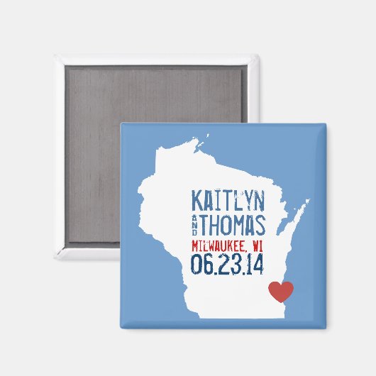 Wisconsin Save the Date - Customizable City Magnet (Vorderseite/Rückseite)