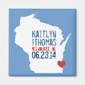 Wisconsin Save the Date - Customizable City Magnet (Vorne)