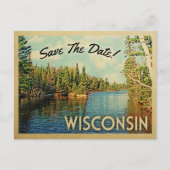 Wisconsin Save the Date Vintage Postkarten (Vorderseite)