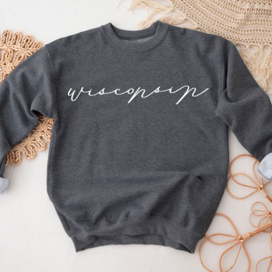 Wisconsin Script Staat Frauen Sweatshirt
