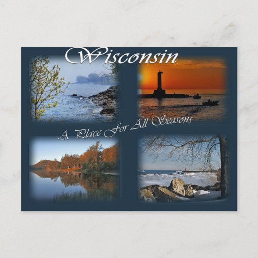 Wisconsin Seasons Postkarte (Vorderseite)