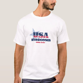 Wisconsin seit 1848 Blue Star T - Shirt
