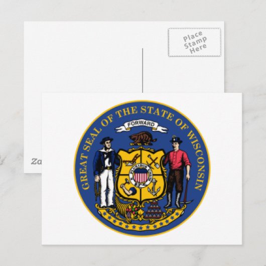 Wisconsin Siegel Postkarte (Vorne/Hinten)