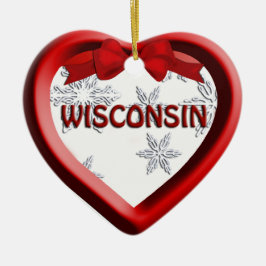 Wisconsin Snowflake Herz Weihnachtsschmuck