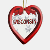 Wisconsin Snowflake Herz Weihnachtsschmuck (Links)