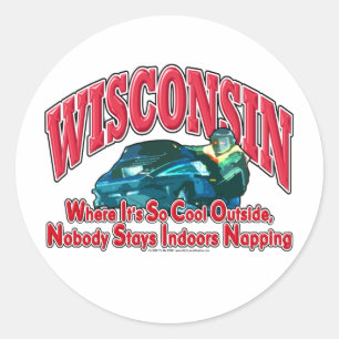 Wisconsin Snowmobile Runder Aufkleber
