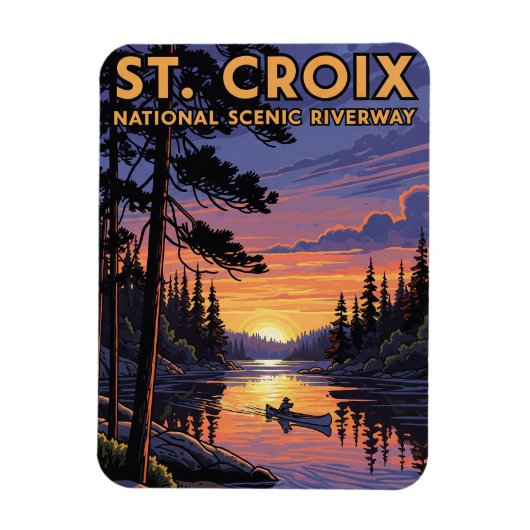 Wisconsin St Croix National Riverway Traverway Magnet (Vertikal)