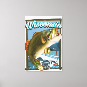 Wisconsin Staat Angelposter Leinwanddruck
