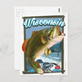 Wisconsin Staat Angelposter Postkarte (Vorne/Hinten)