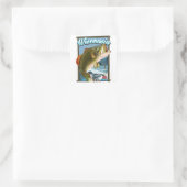 Wisconsin Staat Angelposter Quadratischer Aufkleber (Tasche)