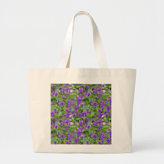 Wisconsin Staat Blume Holz Violets Jumbo Tote Tasc Jumbo Stoffbeutel (Vorne)