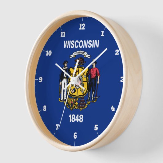 WISCONSIN STAAT FLAG UHR (Winkel)