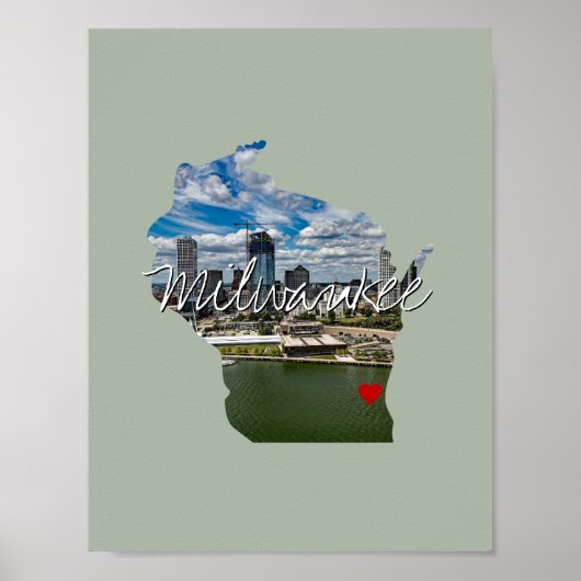 Wisconsin Staat Foto Einfügung und Ortsname Poster (Vorne)