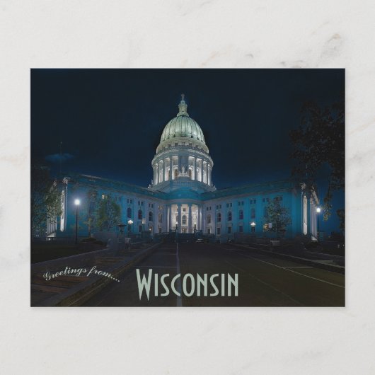 Wisconsin Staat Hauptstadt Madison Wisconsin Postkarte (Vorderseite)