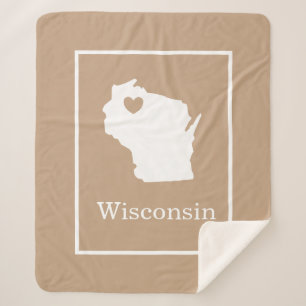 Wisconsin Staat Karte mit Herzform Sherpadecke