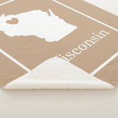 Wisconsin Staat Karte mit Herzform Sherpadecke (3/4)