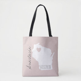 Wisconsin-Staat-Karte personalisiert Tasche