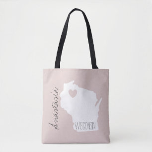 Wisconsin-Staat-Karte personalisiert Tasche