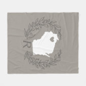 Wisconsin-Staat-Kartensatz-Blätter Monogramm Fleecedecke (Vorderseite (Horizontal))