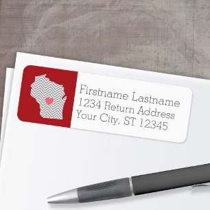 Wisconsin Staat Map mit benutzerdefiniertem Rotem 