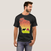 Wisconsin Staat Milchfarm Bauer Cow Barn T-Shirt (Vorne ganz)