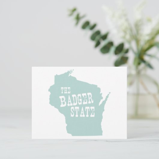 Wisconsin Staat Motto Slogan Postkarte (Stehend Vorderseite)