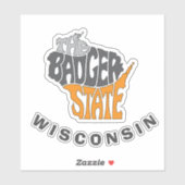 Wisconsin Staat Nickname Word Art Aufkleber (Blatt)