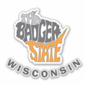 Wisconsin Staat Nickname Word Art Aufkleber (Vorderseite)