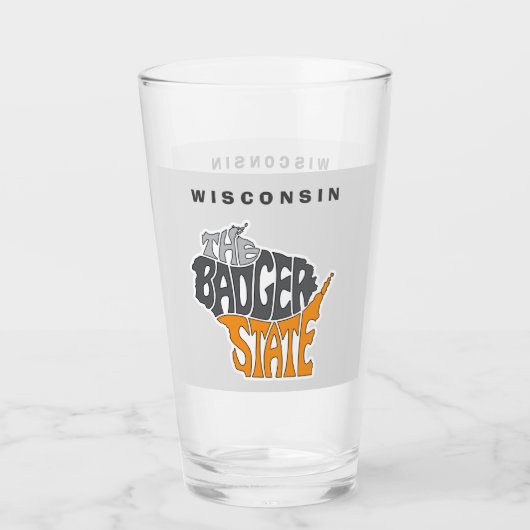 Wisconsin Staat Nickname Word Art Glas (Vorderseite)