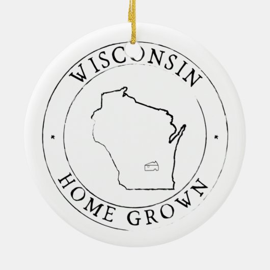 Wisconsin Staat Ornament (Hinten)