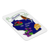 Wisconsin Staat Premium Magnet 3x4 (Rechte Seite)
