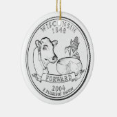 Wisconsin Staat Quarter Keramikornament (Rechts)