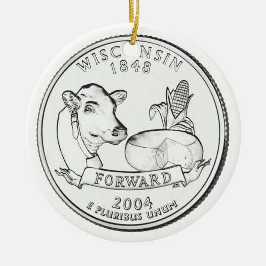 Wisconsin Staat Quarter Keramikornament (Vorne)