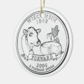 Wisconsin Staat Quarter Keramikornament (Links)