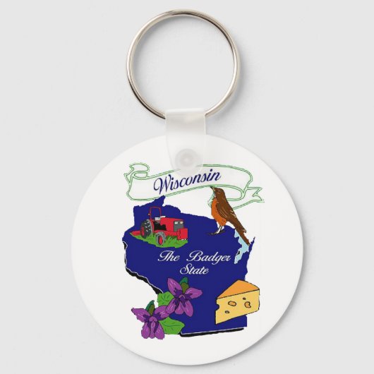 Wisconsin Staat Schlüsselanhänger (Vorderseite)