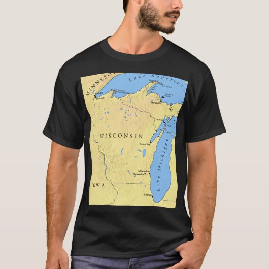 Wisconsin Staat und die Großen Seen Männer Unisex  T-Shirt (Vorderseite)