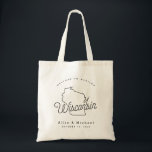 Wisconsin Staat Wedding Welcome Tote Bag Tragetasche<br><div class="desc">Die Tasche Wisconsin Staat ist ideal,  um die Gäste der Stadt zu Ihrer Hochzeit zu empfangen! Packen Sie es mit lokalen Goodies für ein extra lustiges Willkommenspaket.</div>