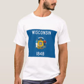 Wisconsin-Staats-Flagge T-Shirt (Vorderseite)