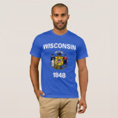Wisconsin-Staats-Flagge T-Shirt (Vorne ganz)