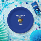 Wisconsin-Staats-Flaggen-Entwurf Pappteller (Party)