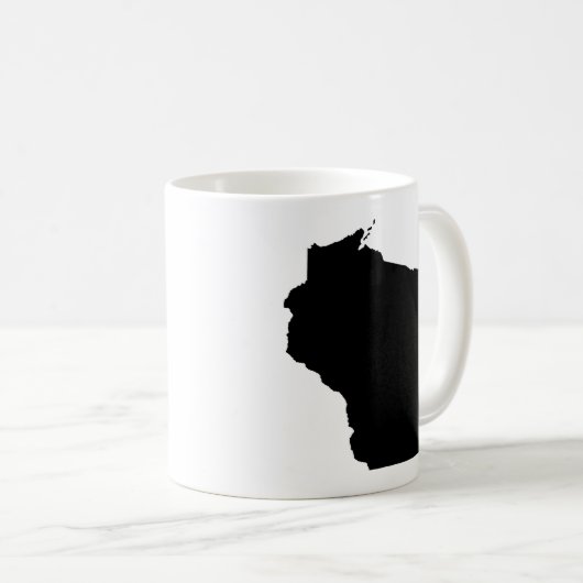 Wisconsin-Staats-Kontur Kaffeetasse (VorderseiteRechts)